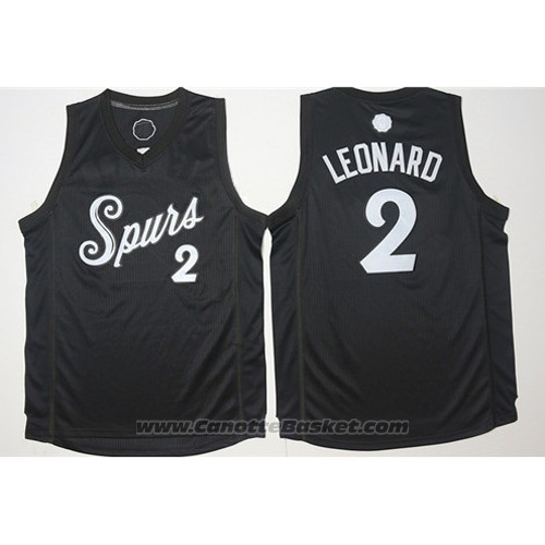 Maglia Natale 2016 San Antonio Spurs Kawhi Leonard #2 Nero